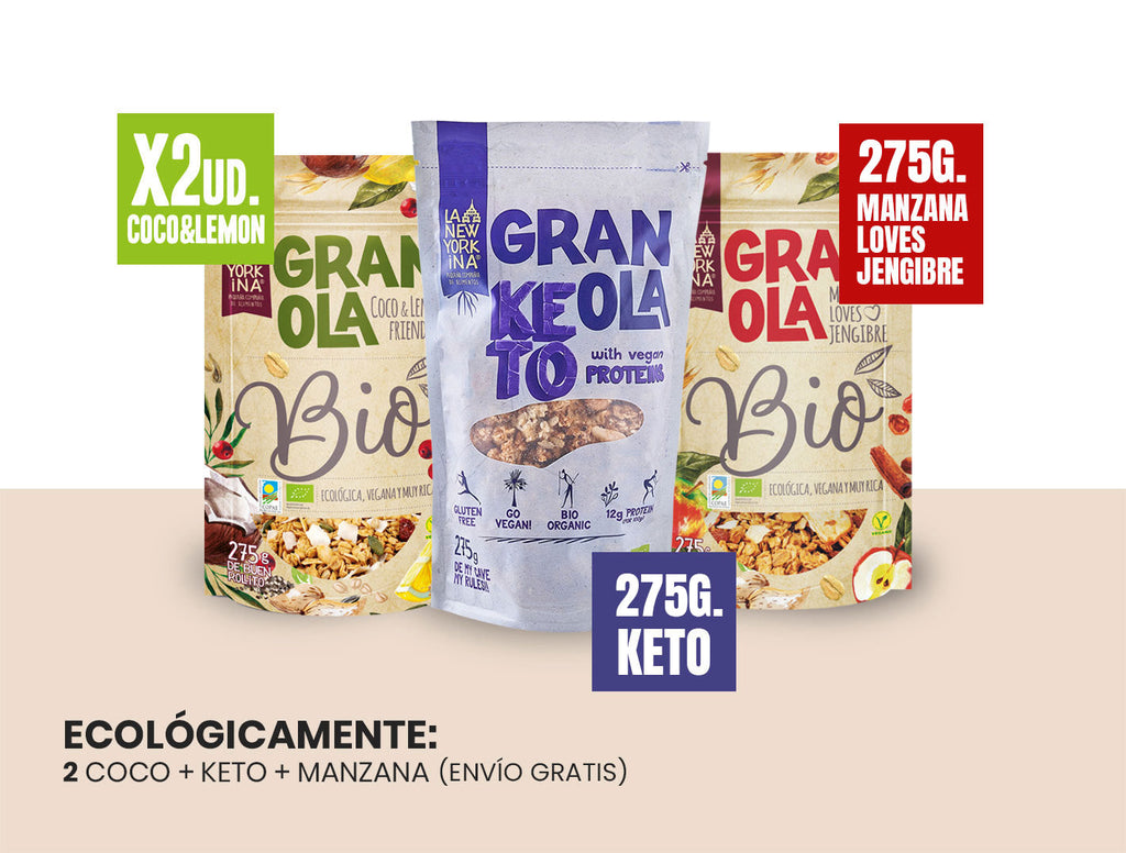 ECOLÓGICAMENTE ( 2 Coco&Lemon Friends + 1 Manzana Loves Jengibre + 1 Keto)