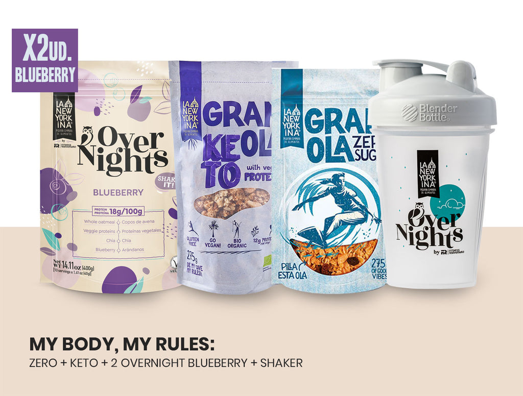 MY BODY, MY RULES (1 Zero Sugar + 1 Keto + 2 Overnight Blueberry + Shaker de regalo)