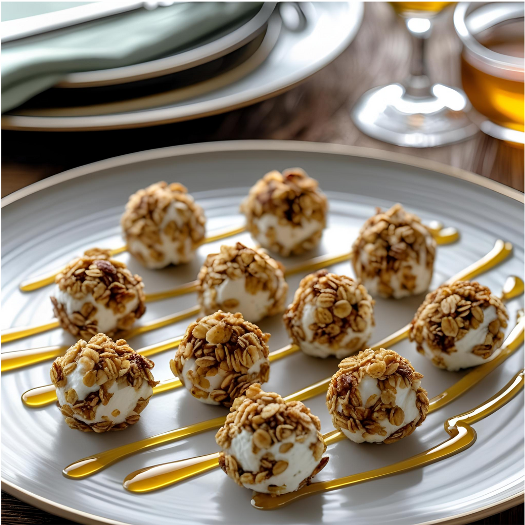 Bolitas de queso de cabra con granola: un aperitivo fácil y diferente
