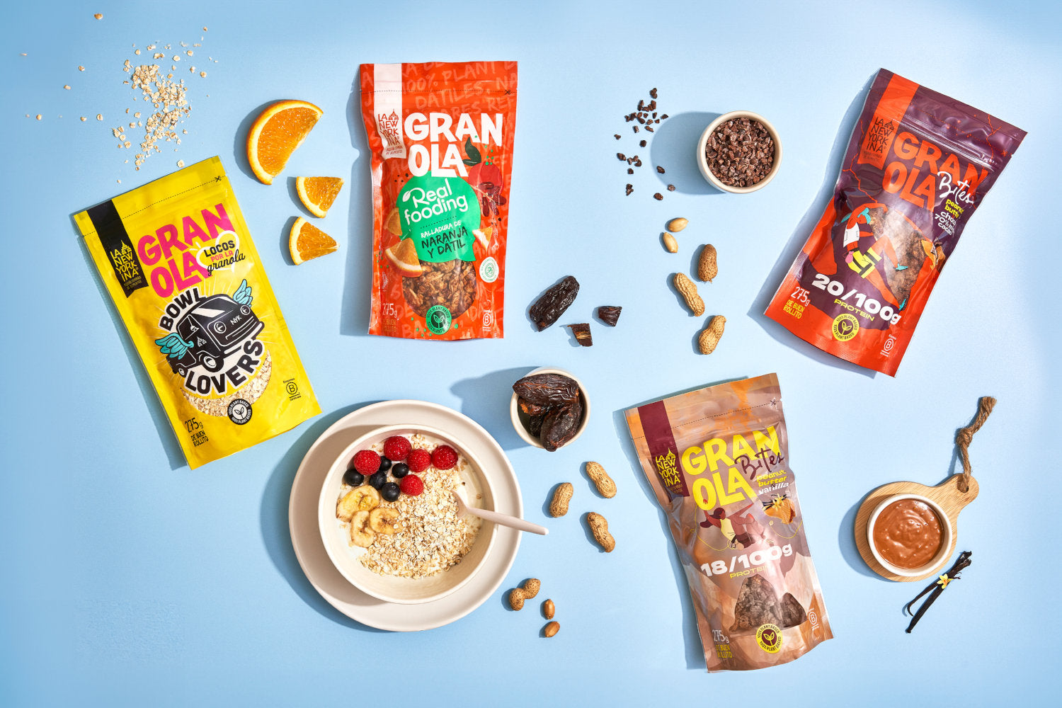 La Newyorkina, granola artesanal y ecológica y Overnights de avena.